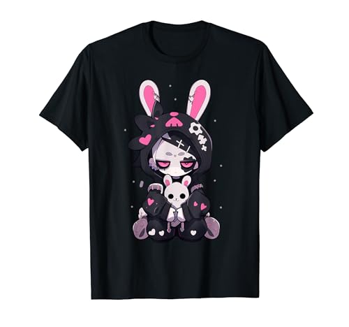 Goth Bunny Anime Girl Cute E-Girl Gothic Outfit Grunge T-Shirt von Japan Aesthethic Japanese Otaku Edgy Streetwear