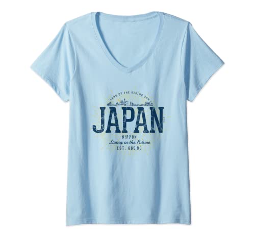 Damen Retro Stil Vintage Japan T-Shirt mit V-Ausschnitt Damen Retro Stil Vintage Japan T-Shirt mit V-Ausschnitt von Japan Souvenirs von Treaja