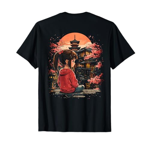 Anime Girl Japan Backprint T-Shirt Anime Girl Japan Backprint T-Shirt von Japan Thema