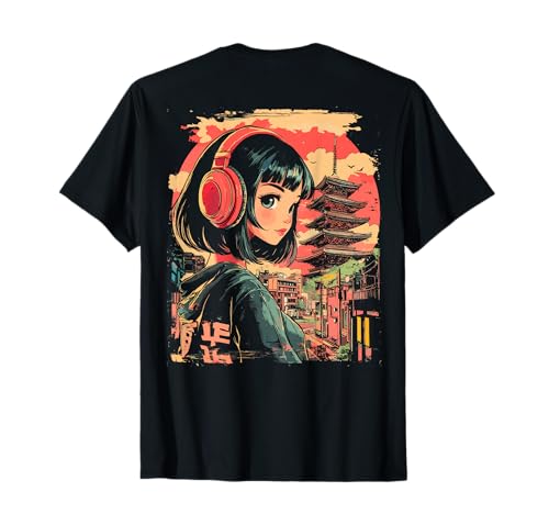 Anime Girl Japan Backprint T-Shirt Anime Girl Japan Backprint T-Shirt von Japan Thema