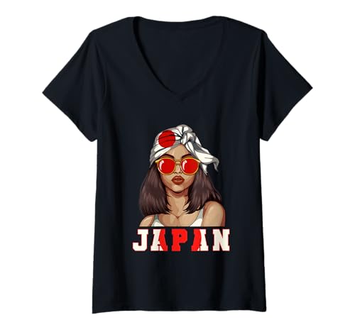 Damen Japan Japaner Frau T-Shirt mit V-Ausschnitt Damen Japan Japaner Frau T-Shirt mit V-Ausschnitt von Japaner Japan Geschenk