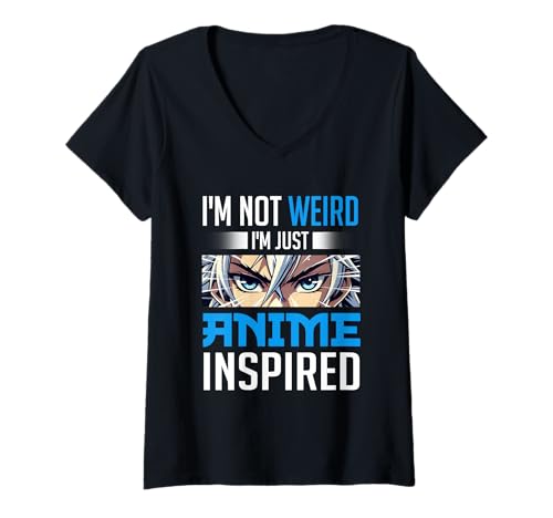 Damen I'm Not Weird I'm Just Anime-inspirierte japanische Ästhetik T-Shirt mit V-Ausschnitt von Japanese Aesthetic Anime Merch Graphic Manga Otaku