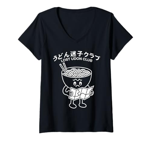 Damen Minimale Ramen-Schale mit japanischen Nudeln, lustiges Harajuku T-Shirt mit V-Ausschnitt Damen Minimale Ramen-Schale mit japanischen Nudeln, lustiges Harajuku T-Shirt mit V-Ausschnitt von Japanese Aesthetic Line Art Ramen Noodle Foodie