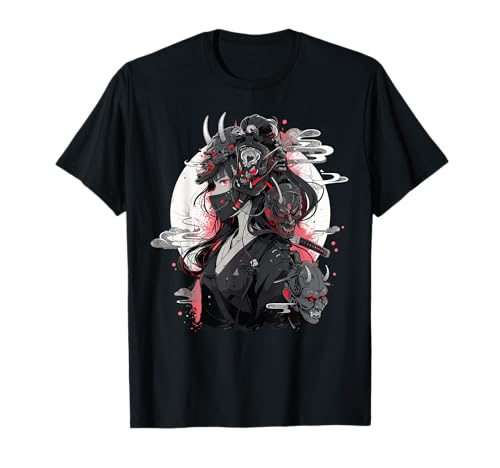 Anime Girl Gothic Waifu Japanische Kawaii Otaku Oni Maske T-Shirt Anime Girl Gothic Waifu Japanische Kawaii Otaku Oni Maske T-Shirt von Japanese Anime Aesthetic Otaku Designs