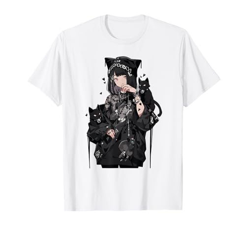 Anime Mädchen Gothic Waifu Japanische Kawaii Katze Otaku Ästhetisch T-Shirt Anime Mädchen Gothic Waifu Japanische Kawaii Katze Otaku Ästhetisch T-Shirt von Japanese Anime Aesthetic Otaku Designs