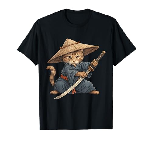 NinjaJapanese Cat Art Ukiyo-e Anime Style Samurai Cat Men T-Shirt NinjaJapanese Cat Art Ukiyo-e Anime Style Samurai Cat Men T-Shirt von Japanese Art Animal