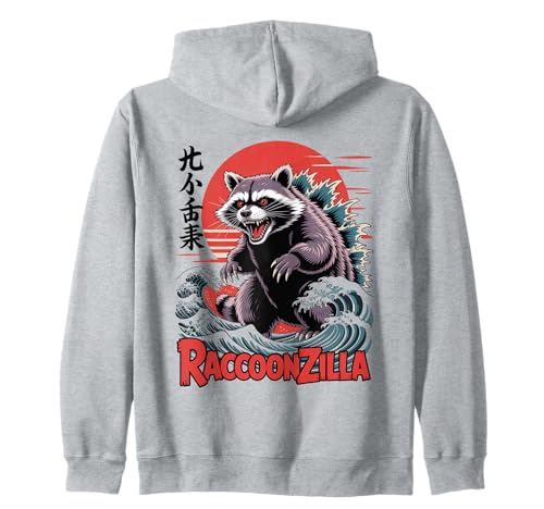 Waschbär Japanische Kunst Lustiger Waschbär für Männer Frauen Kinder Kapuzenjacke Waschbär Japanische Kunst Lustiger Waschbär für Männer Frauen Kinder Kapuzenjacke von Japanese Art Raccoonzilla Apparel