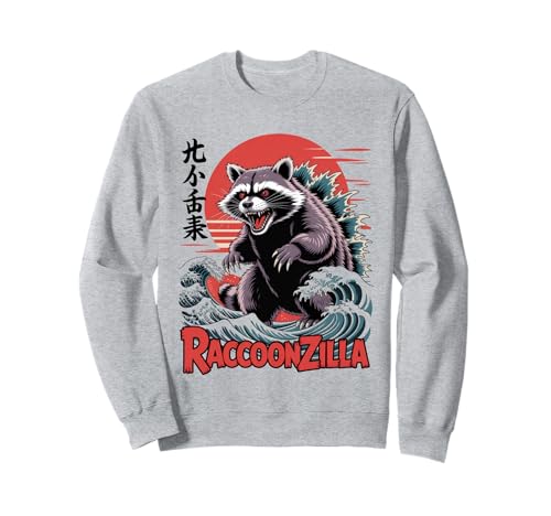 Waschbär Japanische Kunst Lustiger Waschbär für Männer Frauen Kinder Sweatshirt Waschbär Japanische Kunst Lustiger Waschbär für Männer Frauen Kinder Sweatshirt von Japanese Art Raccoonzilla Apparel
