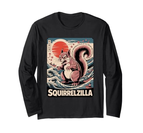Eichhörnchen Japanische Kunst Lustiges Eichhörnchen für Männer Frauen Kinder Langarmshirt Eichhörnchen Japanische Kunst Lustiges Eichhörnchen für Männer Frauen Kinder Langarmshirt von Japanese Art Squirrelzilla Apparel