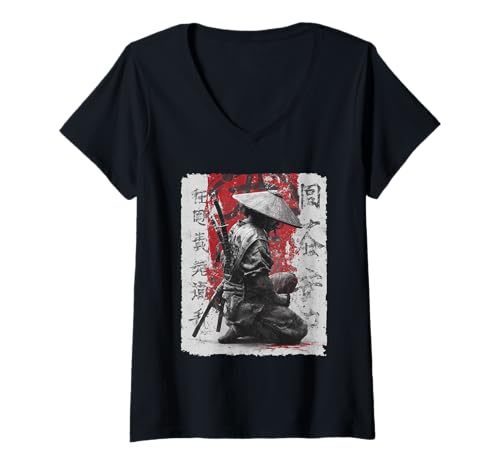 Damen Samurai, Schwert & Krieger, Männer | Japanisches Katana, Manga Anime T-Shirt mit V-Ausschnitt Damen Samurai, Schwert & Krieger, Männer | Japanisches Katana, Manga Anime T-Shirt mit V-Ausschnitt von Japanese Art & Japan Themed Graphics & Gifts