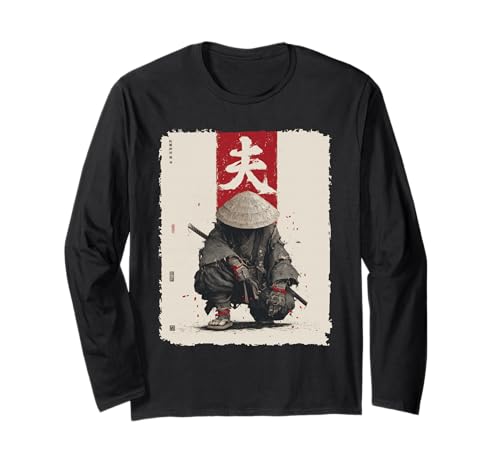 Samurai, Krieger, für Männer | Japanischer Ninja, Anime, Katana Langarmshirt von Japanese Art & Japan Themed Graphics & Gifts