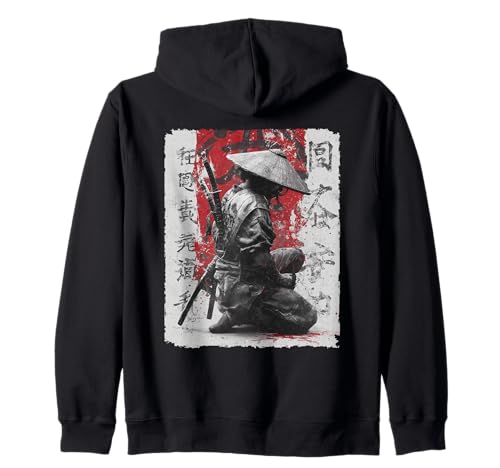 Samurai, Schwert & Krieger, Männer | Japanisches Katana, Manga Anime Kapuzenjacke von Japanese Art & Japan Themed Graphics & Gifts