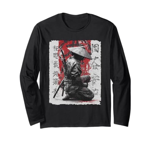 Samurai, Schwert & Krieger, Männer | Japanisches Katana, Manga Anime Langarmshirt von Japanese Art & Japan Themed Graphics & Gifts