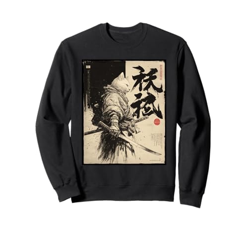 Samurai Cat Warrior, für Herren | Cat Samurai Graphic, Japanisch Sweatshirt von Japanese Art & Japan Themed Graphics & Gifts