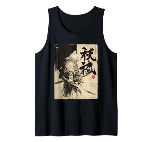 Samurai Cat Warrior, für Herren | Cat Samurai Graphic, Japanisch Tank Top von Japanese Art & Japan Themed Graphics & Gifts