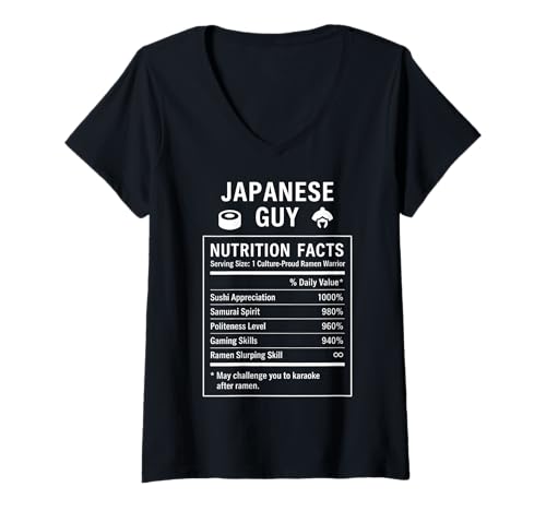 Damen Japanischer Kerl Stolze Männer und Jungen mit japanischen Wurzeln T-Shirt mit V-Ausschnitt Damen Japanischer Kerl Stolze Männer und Jungen mit japanischen Wurzeln T-Shirt mit V-Ausschnitt von Japanese Culture Gifts for Boys Men of Japan