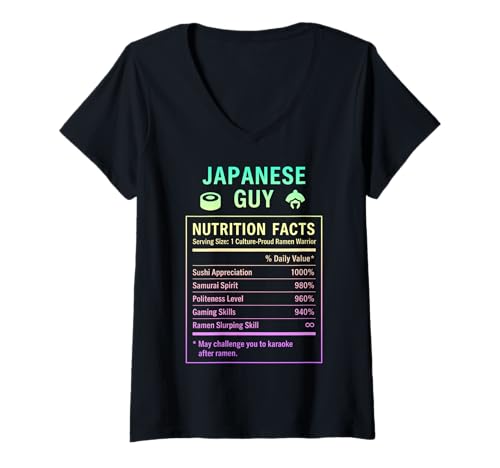 Damen Japanischer Kerl Stolze Männer und Jungen mit japanischen Wurzeln T-Shirt mit V-Ausschnitt Damen Japanischer Kerl Stolze Männer und Jungen mit japanischen Wurzeln T-Shirt mit V-Ausschnitt von Japanese Culture Gifts for Boys Men of Japan