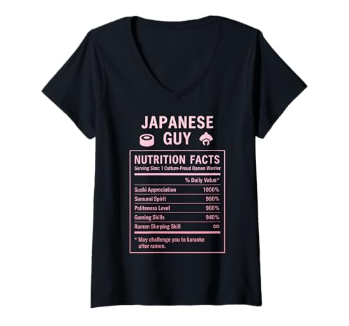 Damen Japanischer Kerl Stolze Männer und Jungen mit japanischen Wurzeln T-Shirt mit V-Ausschnitt Damen Japanischer Kerl Stolze Männer und Jungen mit japanischen Wurzeln T-Shirt mit V-Ausschnitt von Japanese Culture Gifts for Boys Men of Japan