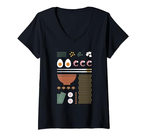 Damen Cute Kawaii Japanese Anime Lovers Ramen T-Shirt mit V-Ausschnitt Damen Cute Kawaii Japanese Anime Lovers Ramen T-Shirt mit V-Ausschnitt von Japanese Cute Anime Ramen Lovers Tops