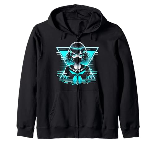 Japanisches Anime-Mädchen Indie Old Aesthetic Otaku Cyberpunk Kapuzenjacke Japanisches Anime-Mädchen Indie Old Aesthetic Otaku Cyberpunk Kapuzenjacke von Japanese Egirl Vaporwave Mythology Anime Manga