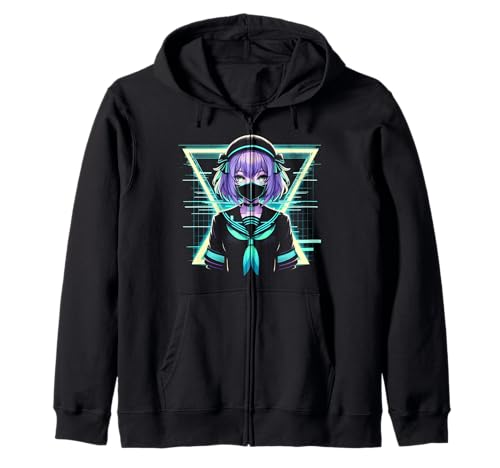 Japanisches Anime-Mädchen Indie Old Aesthetic Otaku Cyberpunk Kapuzenjacke Japanisches Anime-Mädchen Indie Old Aesthetic Otaku Cyberpunk Kapuzenjacke von Japanese Egirl Vaporwave Mythology Anime Manga