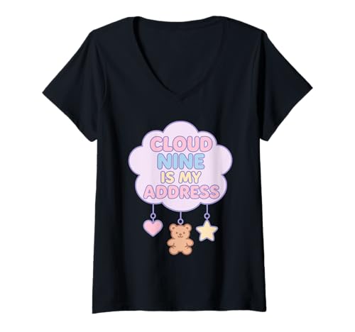 Damen Jirai Kei Landmine Kei Yami Kawaii Gothic Lolita Toxic, niedlich T-Shirt mit V-Ausschnitt Damen Jirai Kei Landmine Kei Yami Kawaii Gothic Lolita Toxic, niedlich T-Shirt mit V-Ausschnitt von Japanese Emo Subculture Gothic Lolita Yami Kawaii