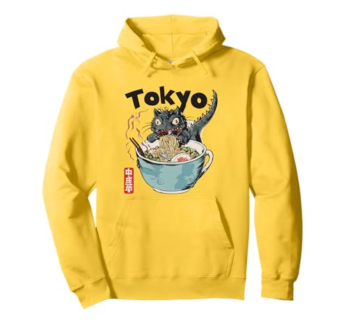 Kaiju Eating Ramen Lover Japanisches Monster Kinder Erwachsene Jungen Pullover Hoodie von Japanese Gifts Graphic Tees Co.