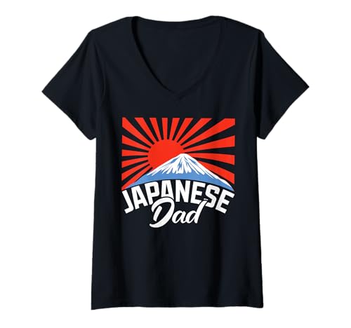Damen Japanischer Vater Japanisch T-Shirt mit V-Ausschnitt Damen Japanischer Vater Japanisch T-Shirt mit V-Ausschnitt von Japanese Gifts