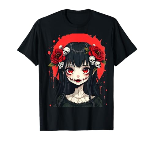 Grafik mit japanischen Kawaii-Goth-Dämonen für Horroranime-Mädchen T-Shirt Grafik mit japanischen Kawaii-Goth-Dämonen für Horroranime-Mädchen T-Shirt von Japanese Horror Kawaii Goth Anime Art