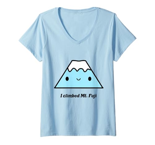Damen I Climbed Mt. Fuji Cute Kawaii Geschenkidee Japanisch T-Shirt mit V-Ausschnitt Damen I Climbed Mt. Fuji Cute Kawaii Geschenkidee Japanisch T-Shirt mit V-Ausschnitt von Japanese I Climbed Mt Fuji Gear Apparel
