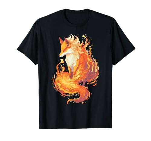 Japanese Kitsune Anime Fox Design T-Shirt Damen Unisex-Kinder, Unisex-Erwachsene Schwarz S Japanese Kitsune Anime Fox Design T-Shirt Damen Unisex-Kinder, Unisex-Erwachsene Schwarz S von Japanese Kitsune Anime Fox Design