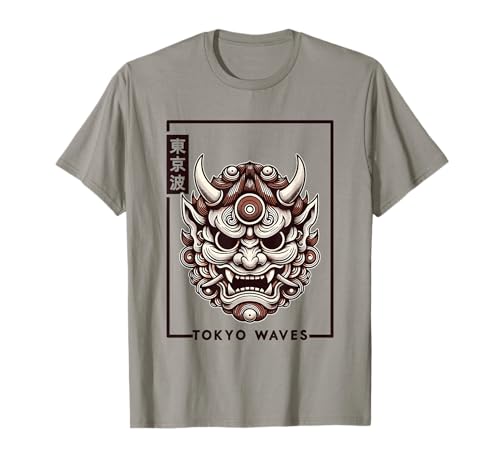 Japanischer Teufelsdämon Hannya Oni Maske Yokai Oni Gesichtsmaske T-Shirt von Japanese Oni Mask Aesthetic