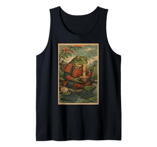 Samurai Frosch Ramen Japanisch für Jungen Mädchen Männer Frauen Tank Top von Japanese Ramen Frog for Men Women Boys Girls