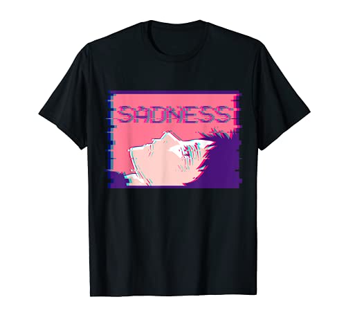 Japanese Aesthetic Vaporwave Sad Anime Boy T-Shirt von Japanese Sad Anime Boy Vaporwave Aesthetic Design