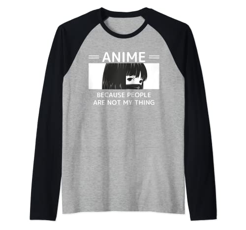 Antisoziale japanische Waifu Nu Goth Trauriges Mädchen Anime Raglan von Japanese Sad Anime Girl for Waifu Otaku