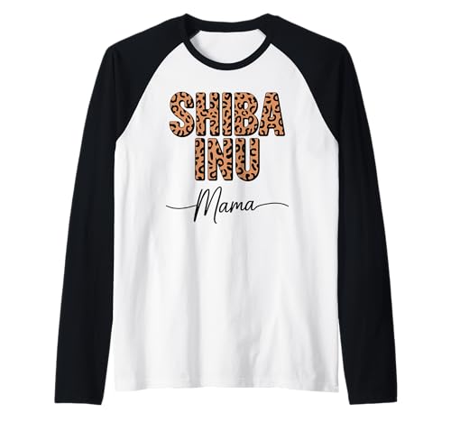 Leopardenmuster Shiba Inu Mama Raglan Leopardenmuster Shiba Inu Mama Raglan von Japanese Shiba Inu Dog Lover Gifts
