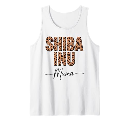Leopardenmuster Shiba Inu Mama Tank Top von Japanese Shiba Inu Dog Lover Gifts