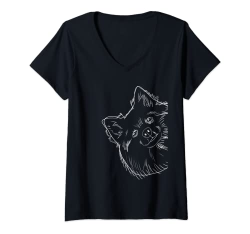 Damen Lustiger japanischer Spitz für Hunde T-Shirt mit V-Ausschnitt Damen Lustiger japanischer Spitz für Hunde T-Shirt mit V-Ausschnitt von Japanese Spitz Gifts