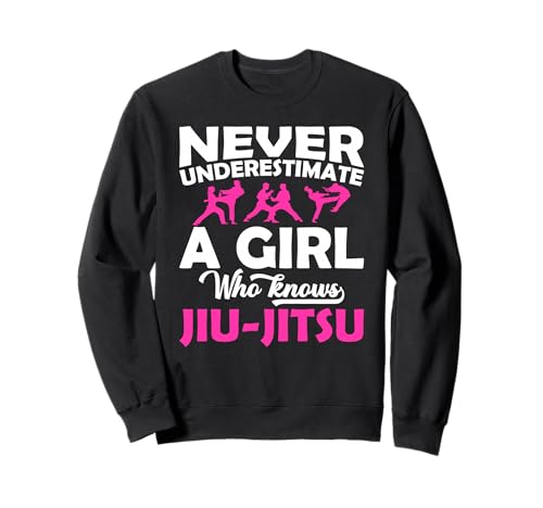 Never Underestimate A Girl Who Knows Jiu Jitsu Geschenk Teenager Sweatshirt von Japanese Traditional Martial Art Gift