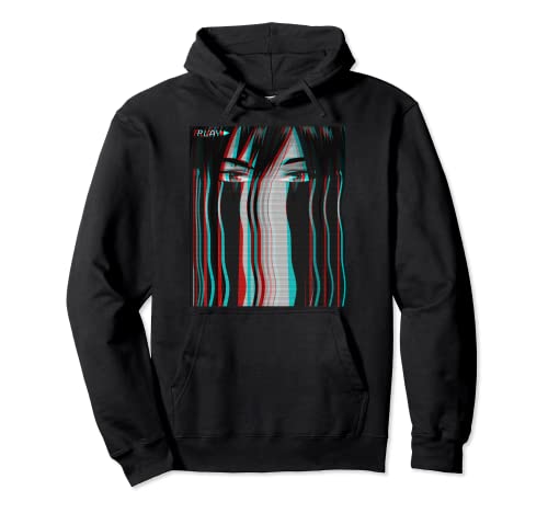 Vaporwave Aesthetic Sad Anime Boy Anime Eyes Eboy Egirl Pullover Hoodie von Japanese Vaporwave Aesthetic Anime Girl Clothes