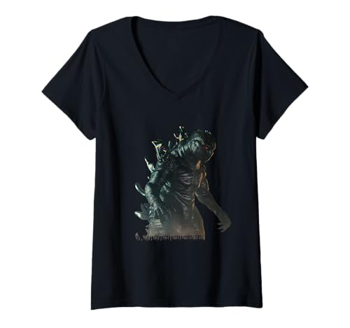 Damen Japanische Kaiju Tshirt Monster Art Men Jungen Kinder T-Shirt mit V-Ausschnitt von Japanisch Shirt Ukiyo-e Art Kaiju Monster