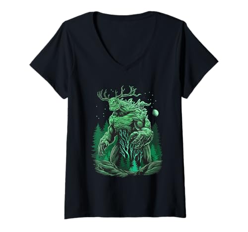 Damen Japanische Kaiju Tshirt Monster Art Men Jungen Kinder T-Shirt mit V-Ausschnitt von Japanisch Shirt Ukiyo-e Art Kaiju Monster