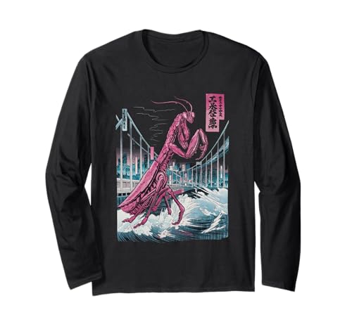 Japanische Kaiju Tshirt Monster Art Men Jungen Kinder Langarmshirt von Japanisch Shirt Ukiyo-e Art Kaiju Monster