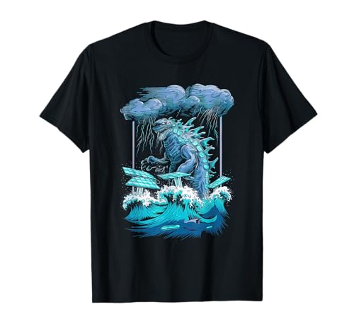 Japanische Kaiju Tshirt Monster Art Men Jungen Kinder T-Shirt von Japanisch Shirt Ukiyo-e Art Kaiju Monster