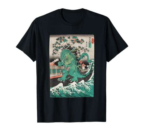 Japanische Kaiju Tshirt Monster Art Men Jungen Kinder T-Shirt von Japanisch Shirt Ukiyo-e Art Kaiju Monster