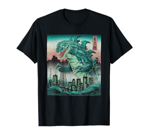 Japanische Kaiju Tshirt Monster Art Men Jungen Kinder T-Shirt von Japanisch Shirt Ukiyo-e Art Kaiju Monster