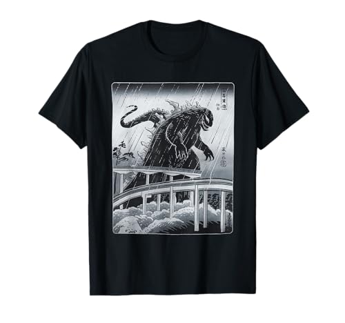 Japanische Kaiju Tshirt Monster Art Men Jungen Kinder T-Shirt von Japanisch Shirt Ukiyo-e Art Kaiju Monster