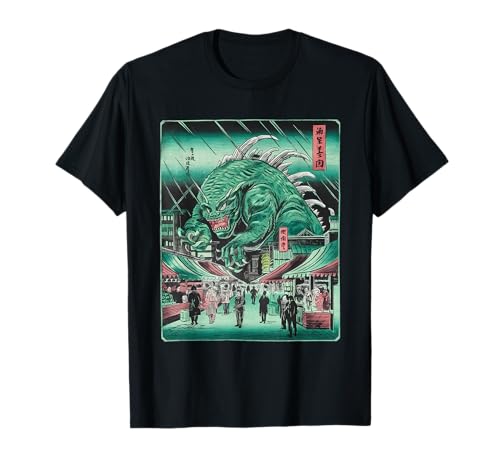 Japanische Kaiju Tshirt Monster Art Men Jungen Kinder T-Shirt von Japanisch Shirt Ukiyo-e Art Kaiju Monster