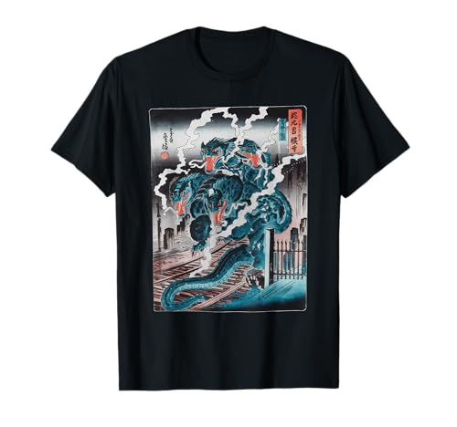 Japanische Kaiju Tshirt Monster Art Men Jungen Kinder T-Shirt von Japanisch Shirt Ukiyo-e Art Kaiju Monster