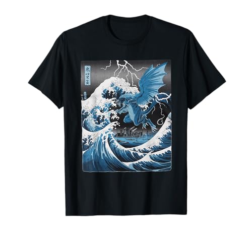 Japanische Kaiju Tshirt Monster Art Men Jungen Kinder T-Shirt von Japanisch Shirt Ukiyo-e Art Kaiju Monster